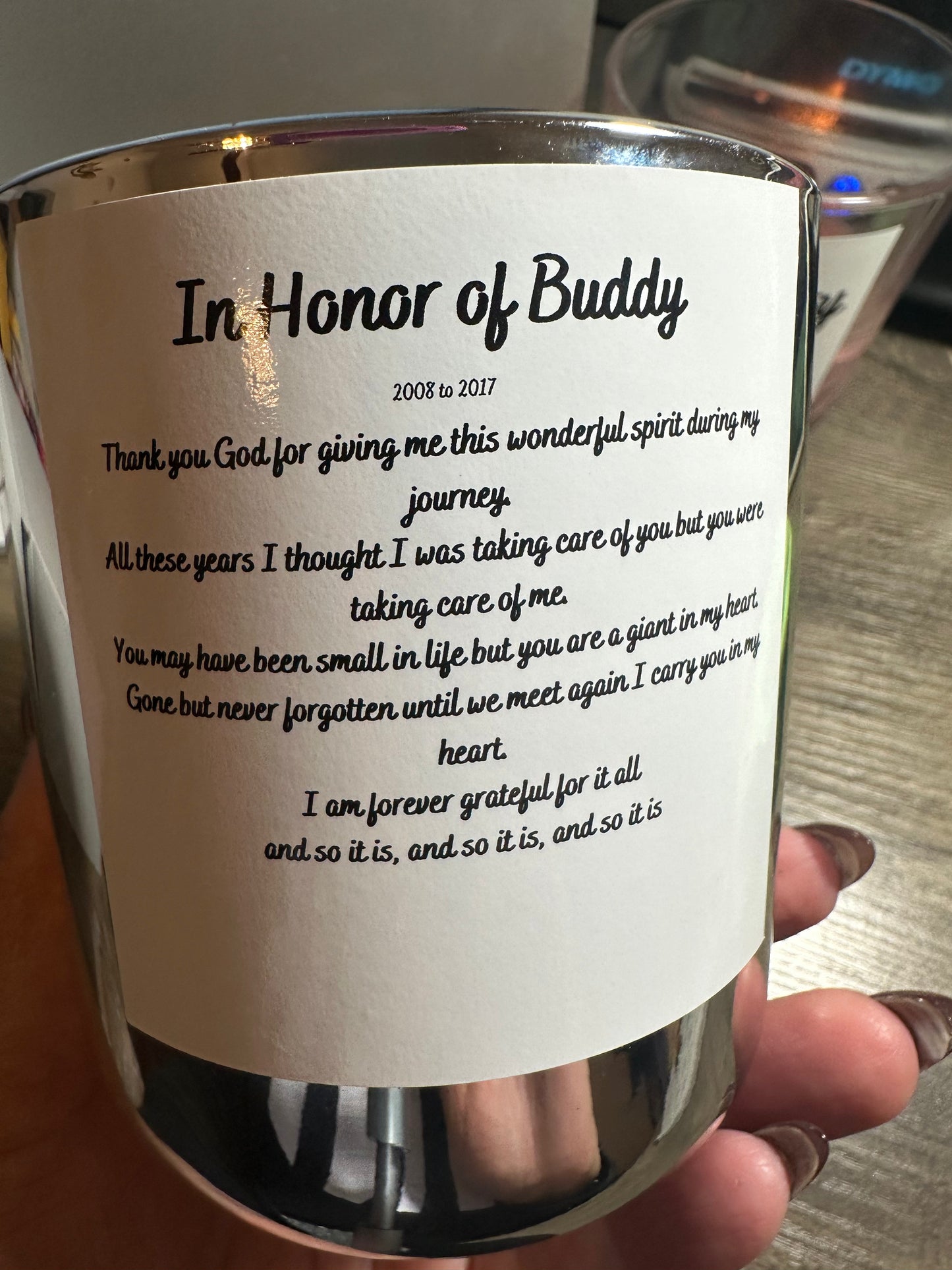 PET MEMORIAL CANDLE